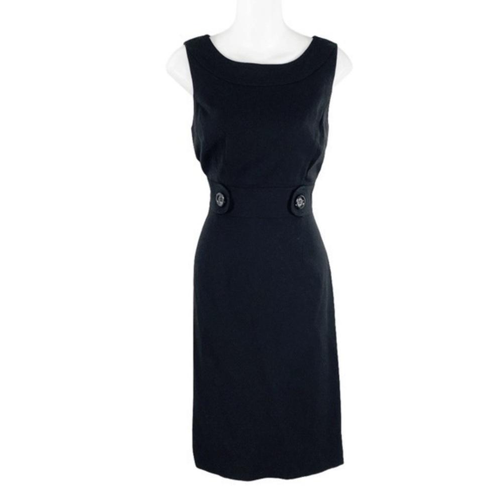 NWT Isabella DeMarco Run for the Roses Black Sleeveless Sheath Dress 4 AC20